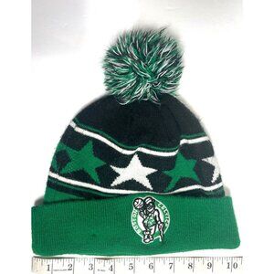 Boston Celtics HWC Pom Beanie By New Era Black/Green W/ Stars & Team Logo Unisex